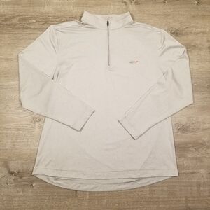 Greg Norman Quarter Zip Long Sleeve Golf Pullover Mens Size XL Light Gray